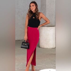 Women's pink maxi skirt, New